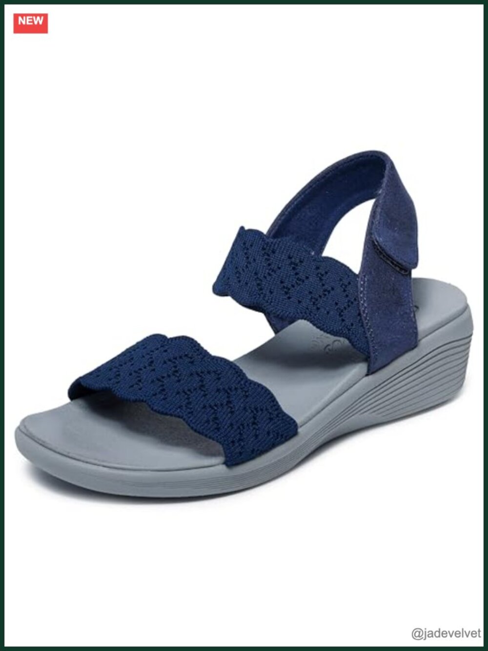 Women's Wedge Sandals With Luxe Foam Footbed, Hook & Loop Closure